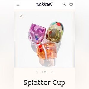 Tak Tak splatter glass in “Smokey” color